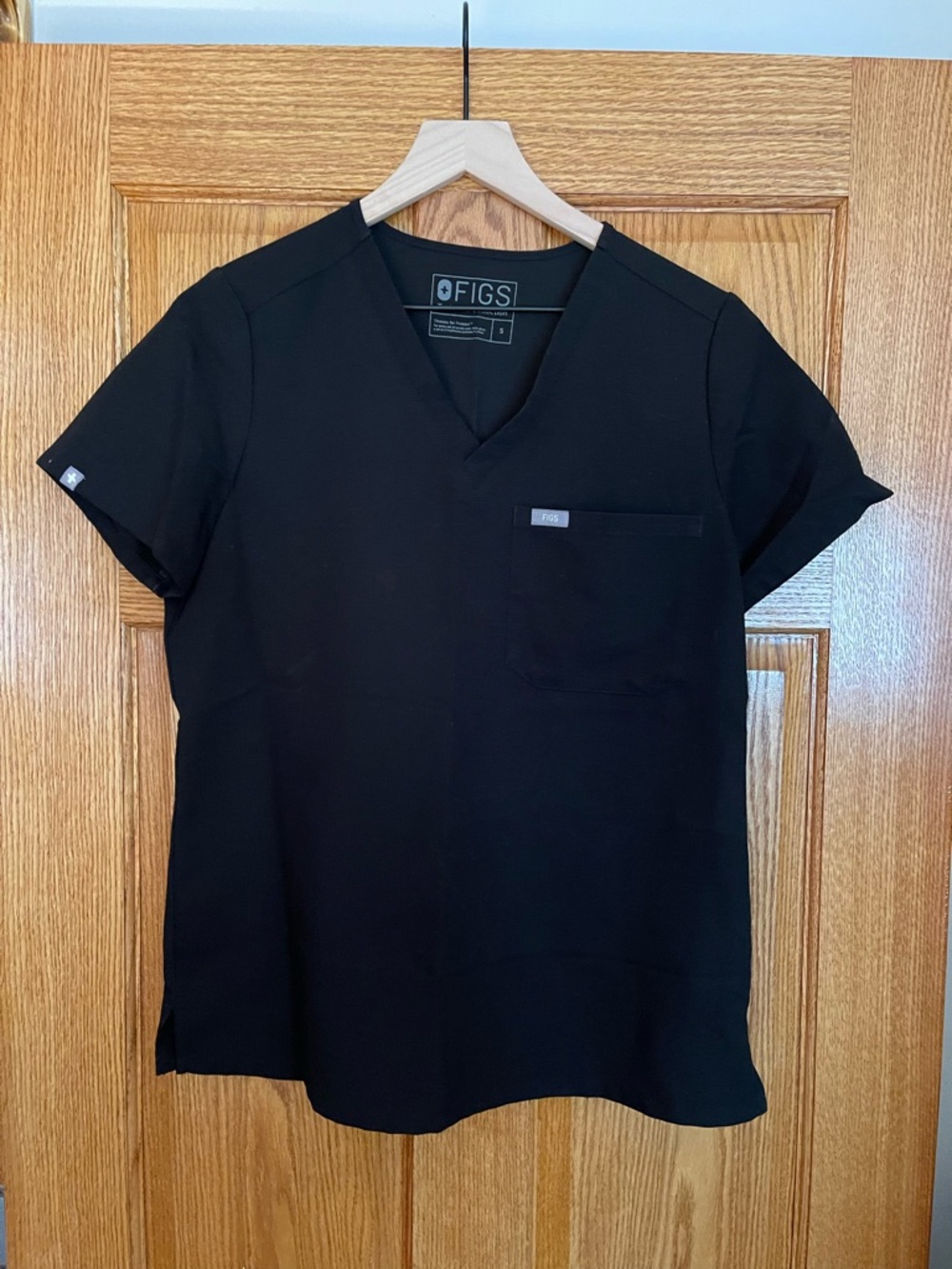 Figs Casma Scrub Top (Black)